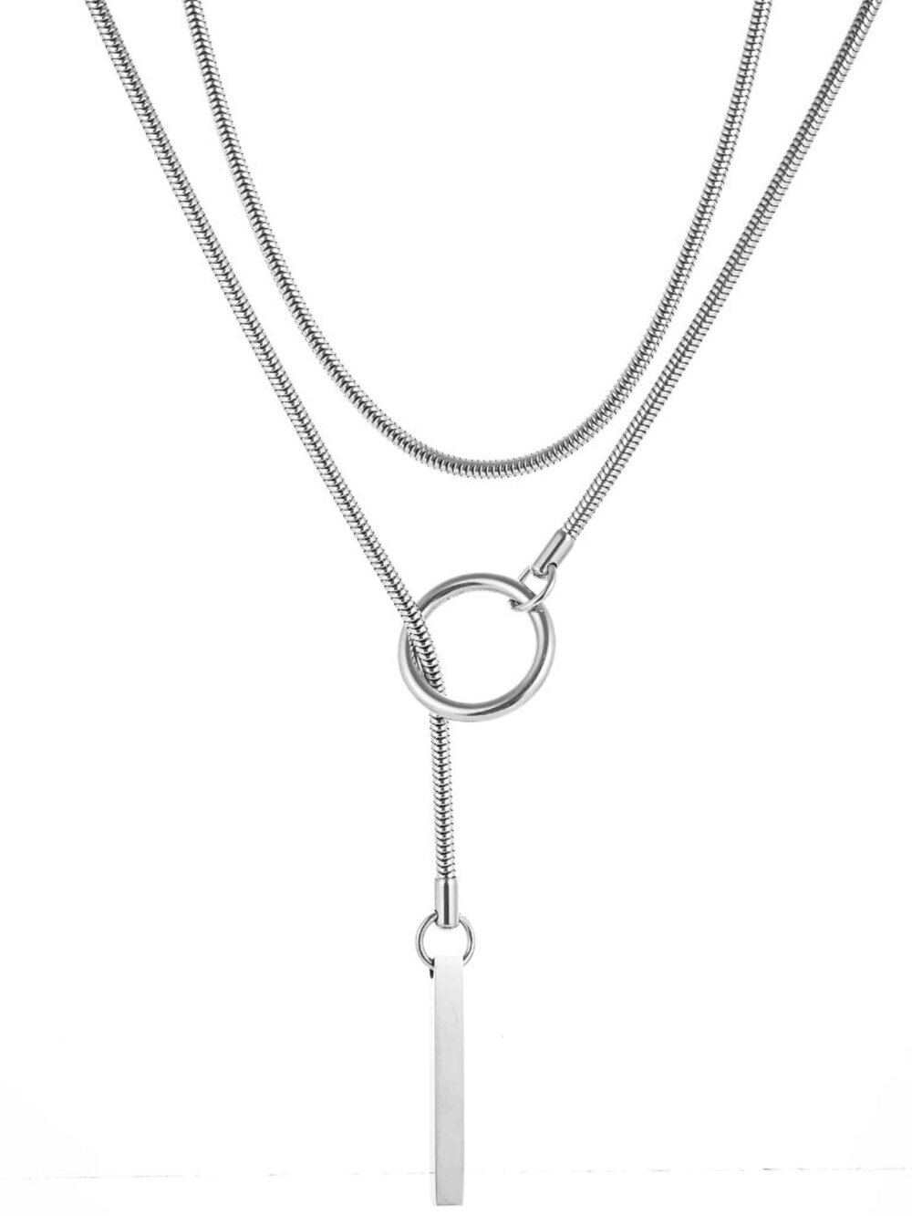 🆕 Black Long Necklaces for Women Gothic Stainless Steel Slip Chain Choker